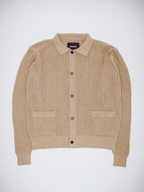 Fucking Awesome Encyclopedia Button Up Sweater NWT Large Beige Cardigan